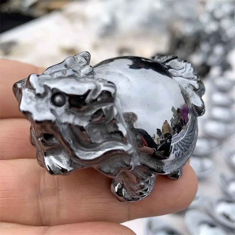 

Natural Terahertz Dragon Turtle Carving Crafts As Christmas Gifts For The Children Or Home Decoration Gift 1pcs