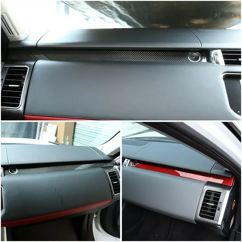 Real 100% Carbon Fiber Car Passenger Decoration Trim Stickers For Land Rover Range Rover Sport RR Sport 2014-22 Car Accessories