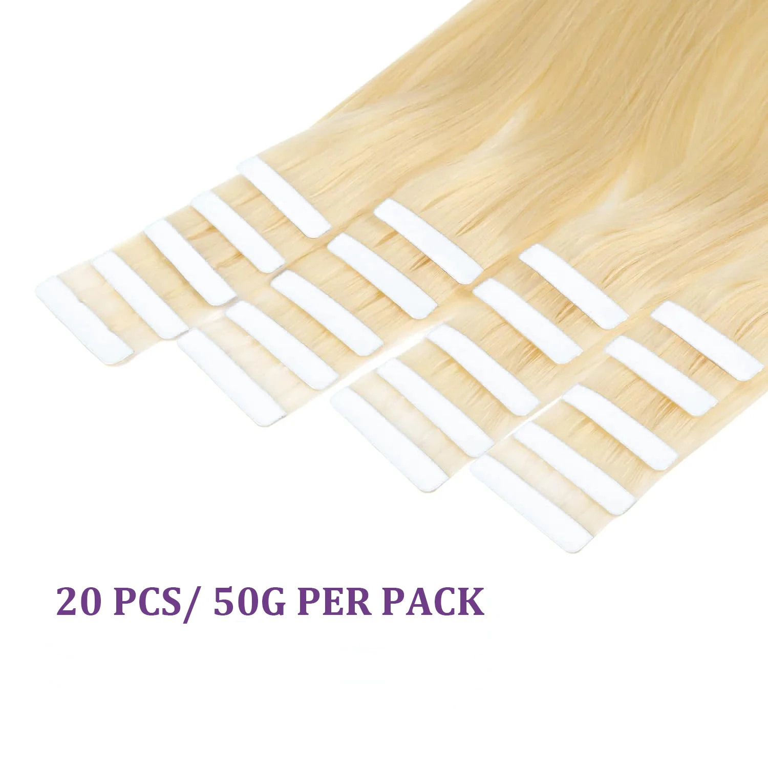 Extensões louras do cabelo para mulheres, cabelo humano real, fita Ins, cor sem emenda, loura, reto, louro, #613