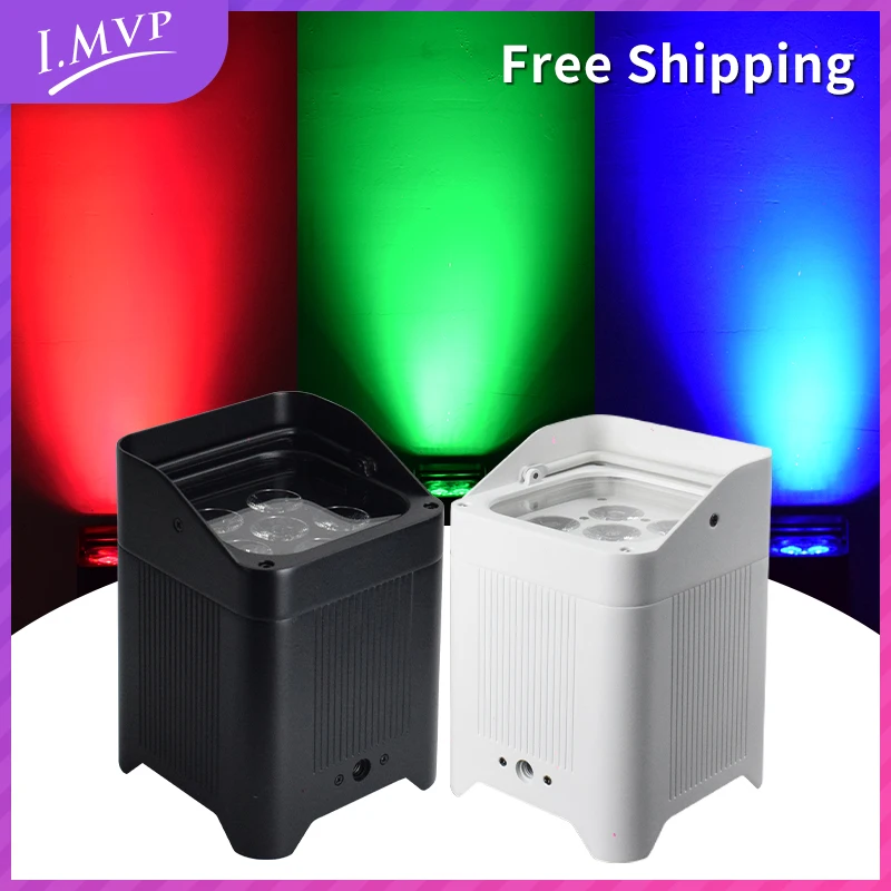 Hot Sale 6x18W Stage Lighting DMX512 Control Wireless Uplight LED RGBWA UV 6in1 Battery Par Light for Wedding Party