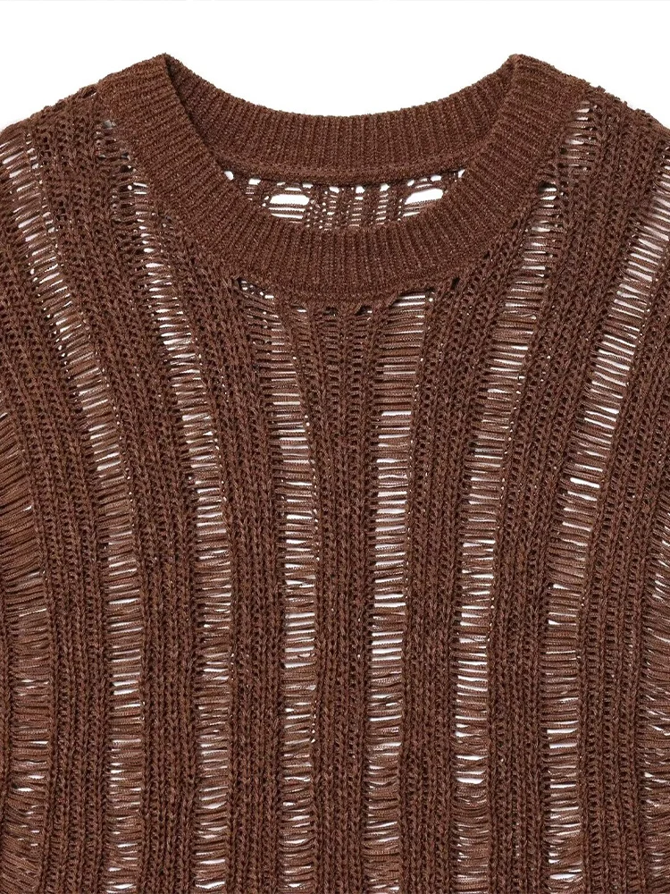 European and American style autumn new fashion simple casual women's decorative round neck sleeveless suspenders knitted top