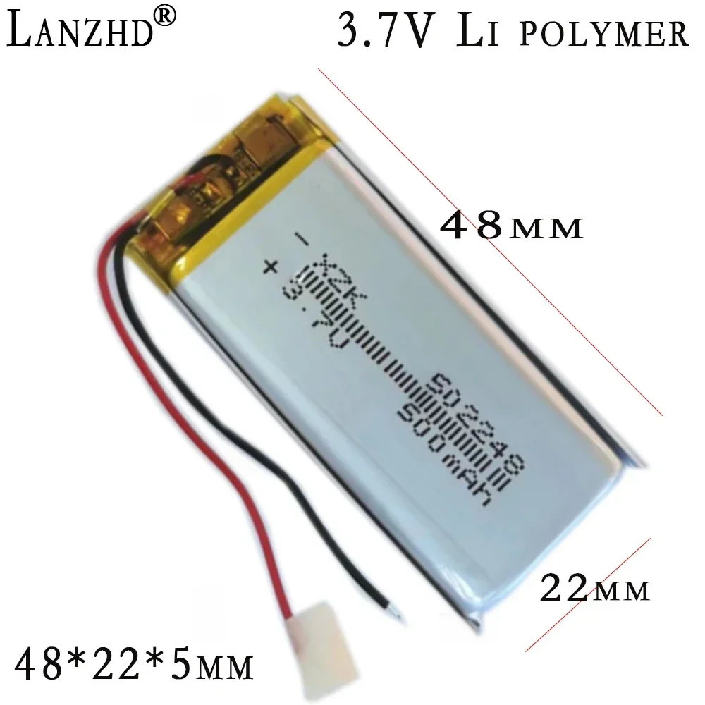 

1-12pcs Lithium polymer battery 502248, 502050, 3.7 V MP3, MP4, MP5, GPS, 500 mAh Bluetooth small toys