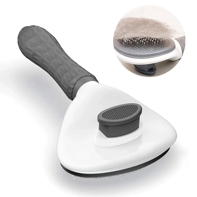 

Pet Dog Hair Remover Brush Cat Comb Grooming And Care Dog Brush Stainless Steel Comb For Long Hair Dogs Self Cleaning Pet Brush