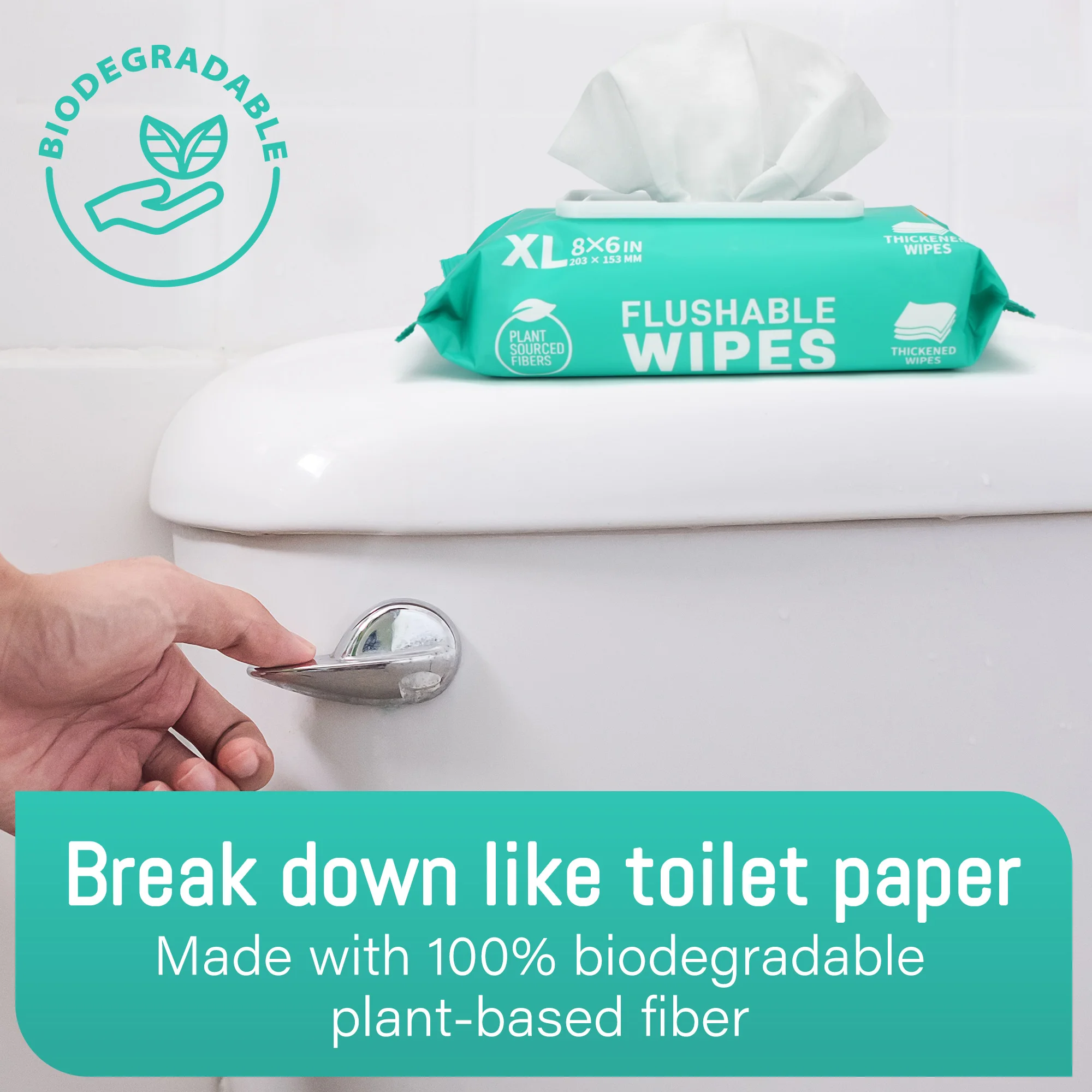 مناديل مبللة كبيرة جدًا قابلة للتنظيف للاستخدام المنزلي في الهواء الطلق، مناديل سميكة للمؤخرة، 3 عبوات × 48 قيراط، مناديل مبللة 144/288