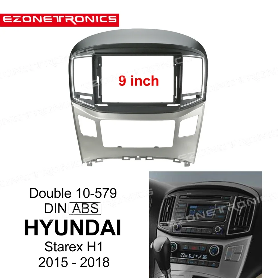 9 Inch Car Fascia For HYUNDAI Starex H1 2015-2018 Double Din Car dvd Fascias Frame Audio Fitting Adaptor Facia Panel Dashboard