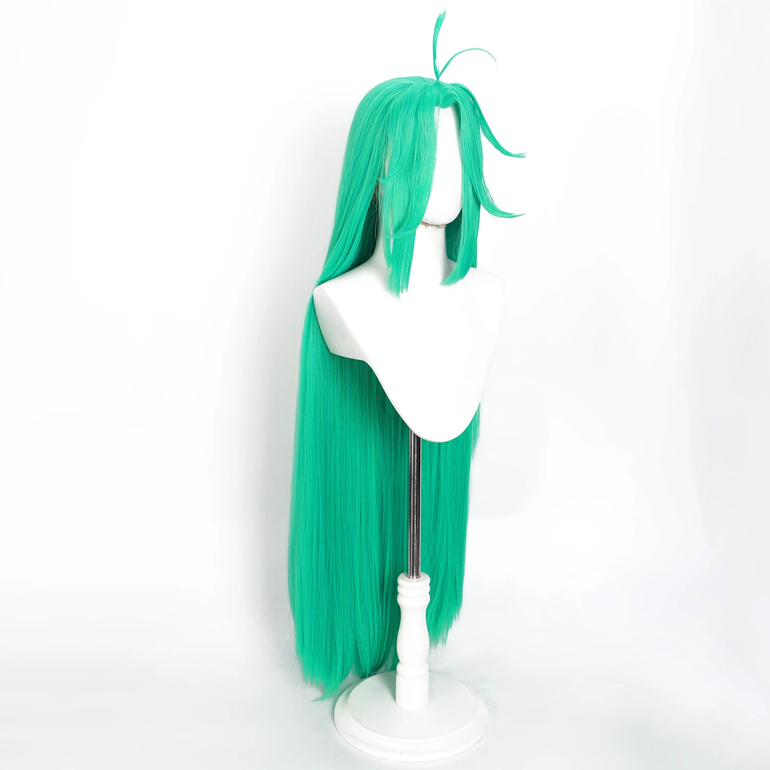 Cosplay Wig To Be Hero X Anime Wig Lucky Cyan Green Anime Game Role-Play Wig Long Widow's peak Synthetic Wig with Wigcap