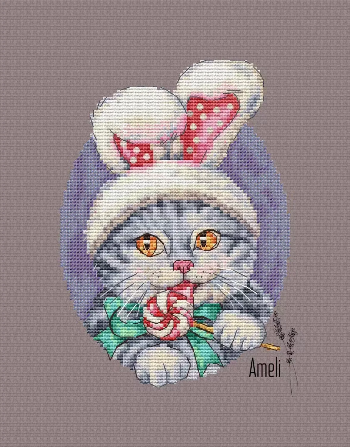 DIY needle work 7-Lollipop Kittens 12-18 Cross Stitch Set Counted Cross Stitch Kit  28ct 14ct 32ct Metallic aida