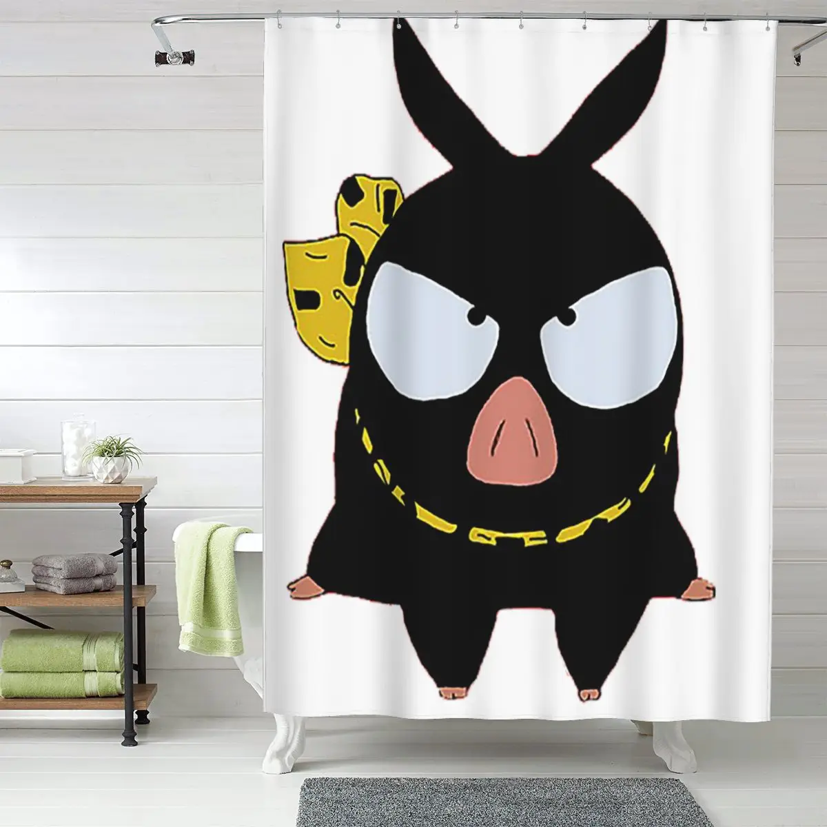 

P Chan Ranma Shower Curtain Bathroom Polyester Waterproof Bath Curtains with Hooks