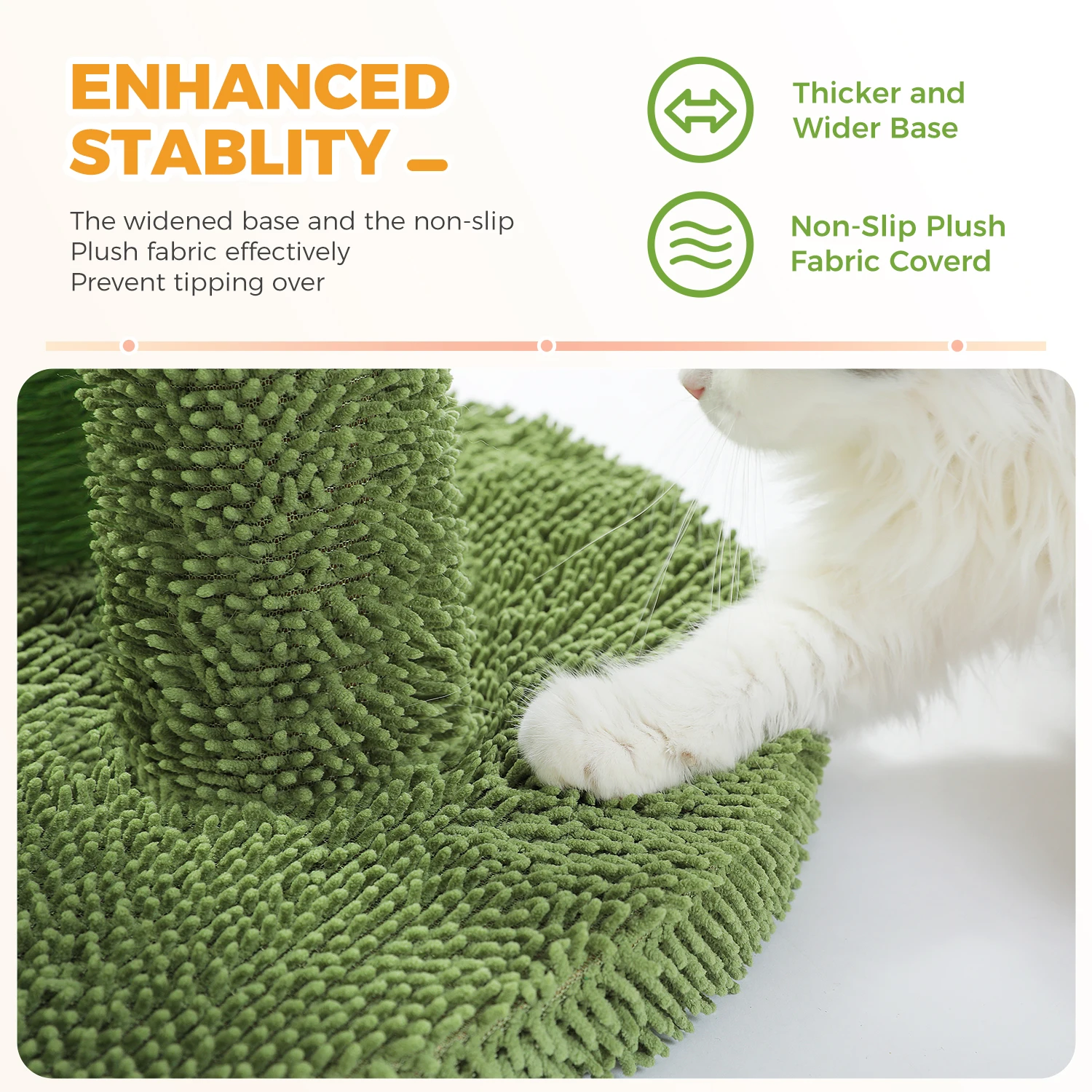 Cactus Cat Scratching Post for Indoor Cats Tall Cat Scratcher with 3 Sisal Scratching Poles Interactive Dangling Ball Cat Toys - view 6