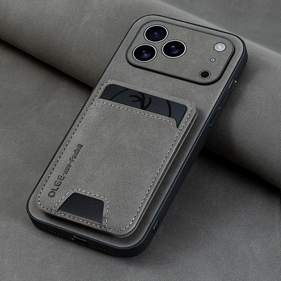 Zweiteiliges Set (Handyhülle und Kartenhalter) Luxuriöse Kartenhalter-Handyhülle aus Kunstleder, geeignet für iPhone 17 16 E 15 13 14 Pro – Detail 9