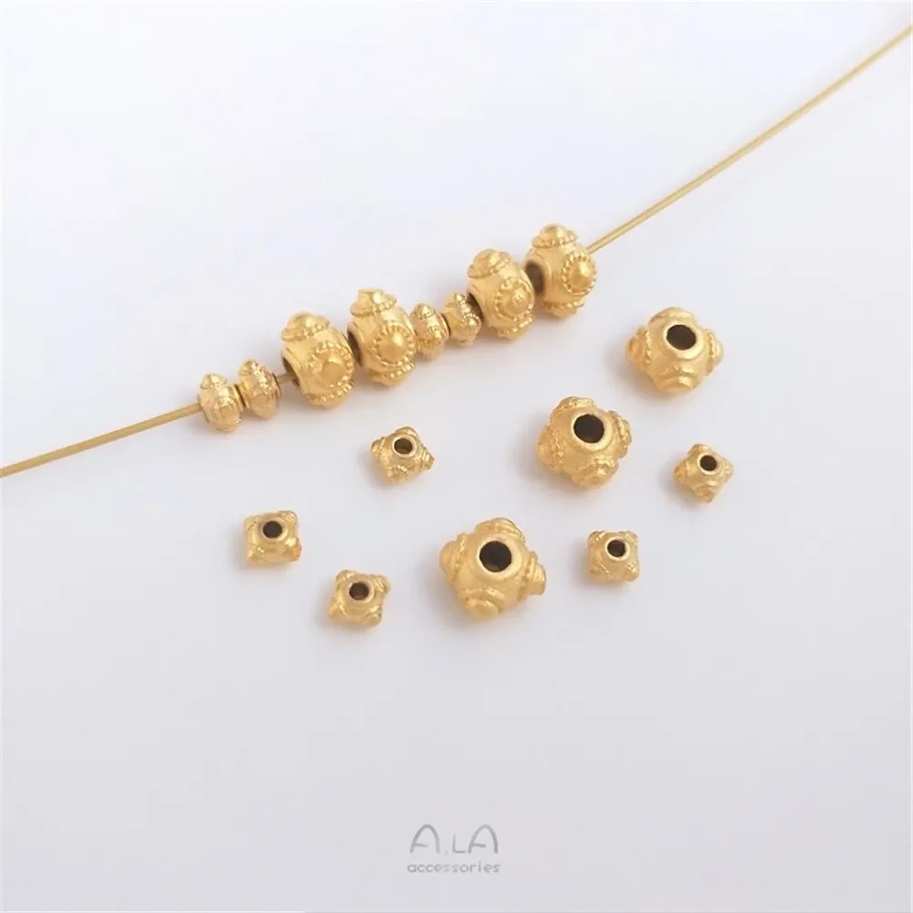 Sand gold dragonfly eyes four corner partition beads handmade loose bead accessories diy chain jewelry beading materials