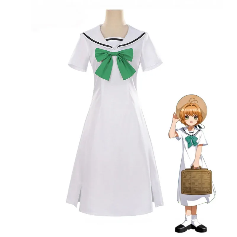 

Аниме Киномото Сакура платье для косплея Cardcaptor Сакура костюмы карнавальная вечеринка Comic-con волшебная форма моряка для девочек