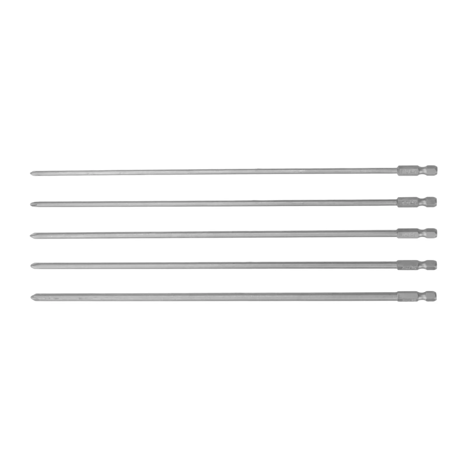 5 Pack 300mm Long Screwdriver Bits Set PH1 PH2 Magnetic 1/4 Inch Hex Shank For Cross Head Screws Drills And Manual Tools