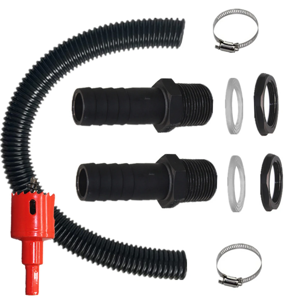 

Water Butt Connector Kit, Rain Barrel Feedthrough Water Butt Connector Kit Water Butt Connector To Hose Opener Overflow Butt