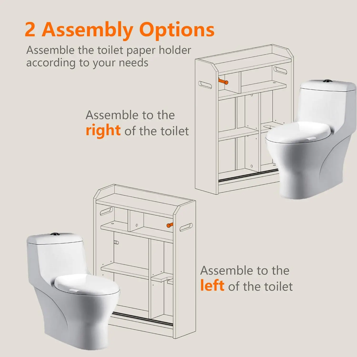 خزانة حمام رفيعة موفرة للمساحة، أبواب منزلقة - أرفف قابلة للتعديل، حامل ورق المرحاض، مقصورة فرشاة 31.5 بوصة × 23.6 بوصة × 7.9 بوصة، رمادي