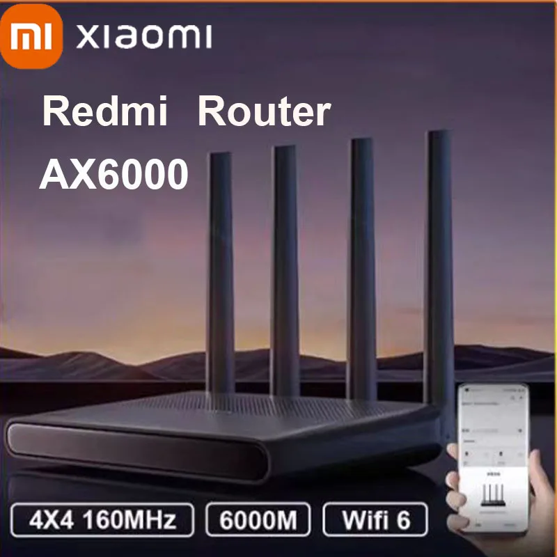 New Xiaomi Redmi Router AX6000 Repeater WiFi extender 2.4G 5G quad core CPU8 channel signal network amplifier 512MB Mijia App