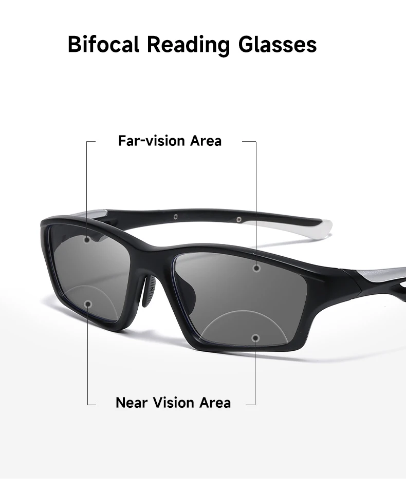 Sport Bifokale Lesebrille Mann Photochrome Anti-blaues Licht +1,0 Bis +4,0 TR90 Rahmen Brillen Hohe Qualität brillen Leser – Detail 6