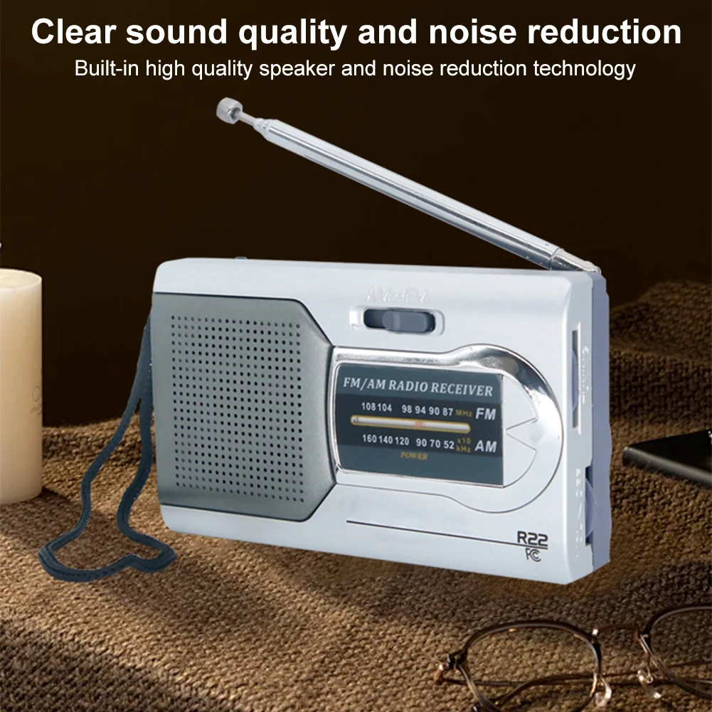 Mini Radio BC-R21/22/60/119/2011/2033/2048 AM Radio FM antena telescópica batería Radio portátil mejor recepción más duradera