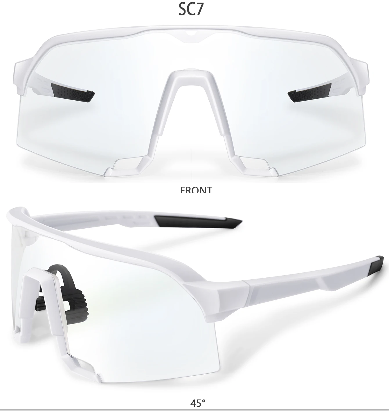 Mode Photochrome Sonnenbrille für Männer Frauen Outdoor Mtb Fahrrad Radfahren Laufen Brillen Winddichte Brille Oversize Shades – Detail 5