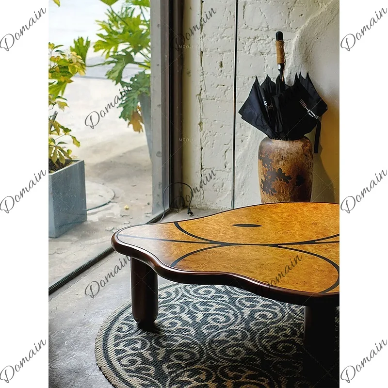 Modern Solid Wood Coffee Table Set for Living Room Small Space Designer Nesting Tables