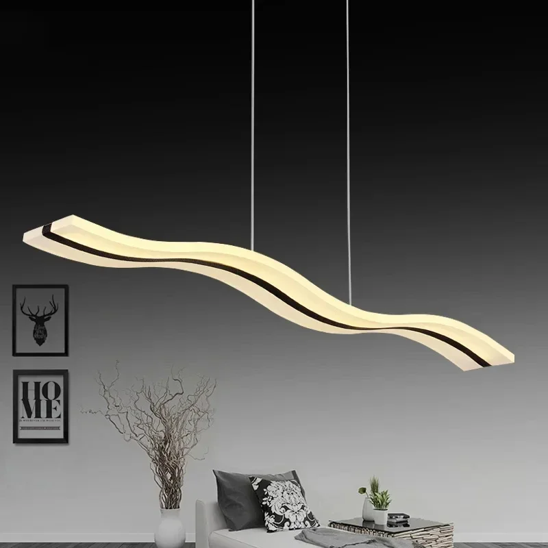 Nordic Restaurant LED Pendelleuchte Acryl moderne Streifen Pendelleuchte Wohnzimmer Insel Dekoration Leuchten