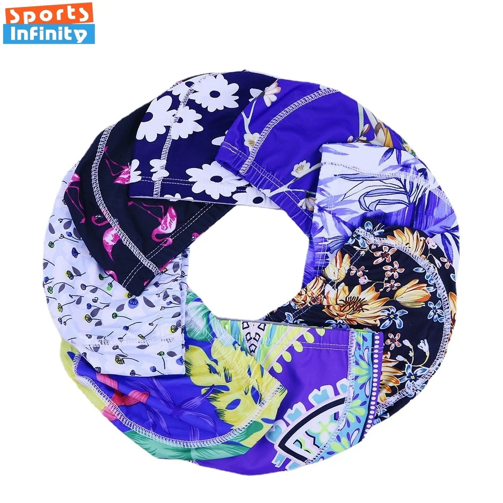 

1pc Comfortable and Breathable Swimming Cap Women Flower Printed Solid Swimming Hat Kids Adult Universal Swim Caps Wholesale