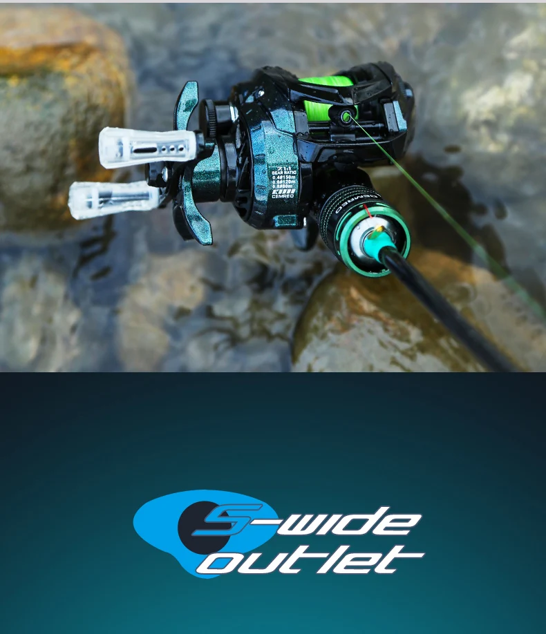 Baitcasting-Angelrolle 121g Leichtgewicht Kohlefaser-Gehäuse 4kg Bremskraft für Kleinfisch-Angeln Modell: PHANTOM – Detail 6