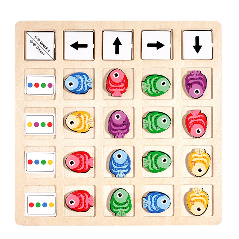 子供モンテッソーリ木製教育テーブルゲームおもちゃ方向カラーバ - Kids Education Table のレビューと価格