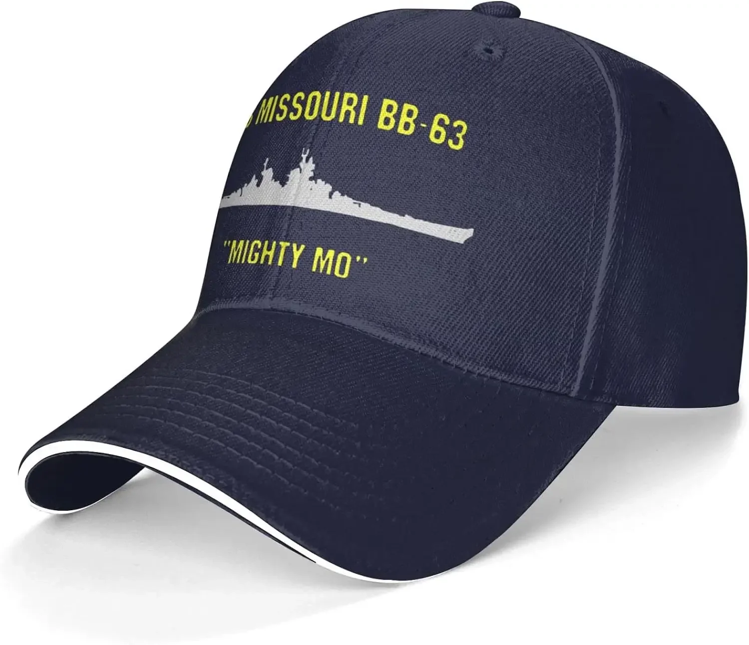 USS Missouri Bb-63 Baseball Cap Classic Dad Hat Sandwich Cap Plain Caps for Men Women