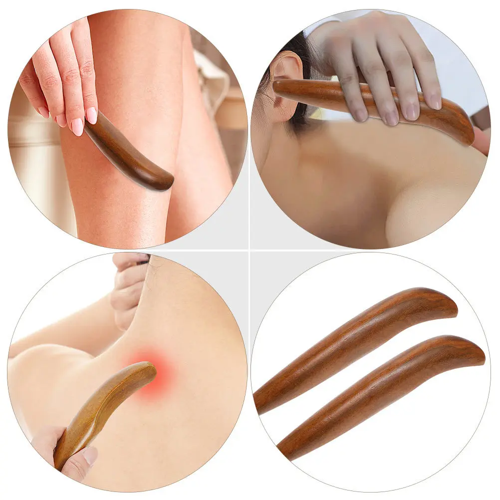

3Pcs Incense Wood Finger Acupuncture Point Sticks Light Brown Manual Massaging Tools for Body Scraping and Circulation
