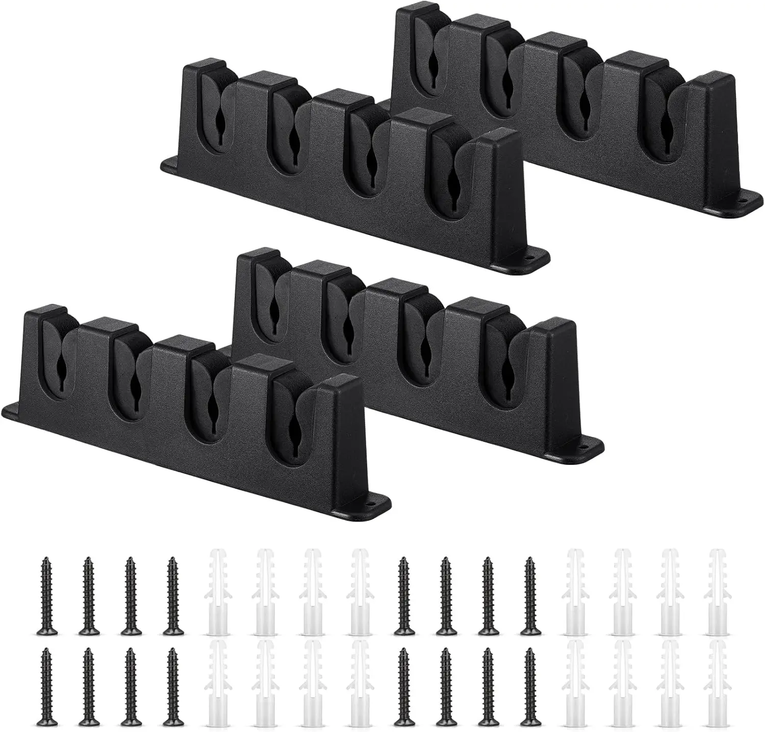 

4 Rod Holders for Fishing Boat Wall Mount Horizontal EVA Foam Garage Rack