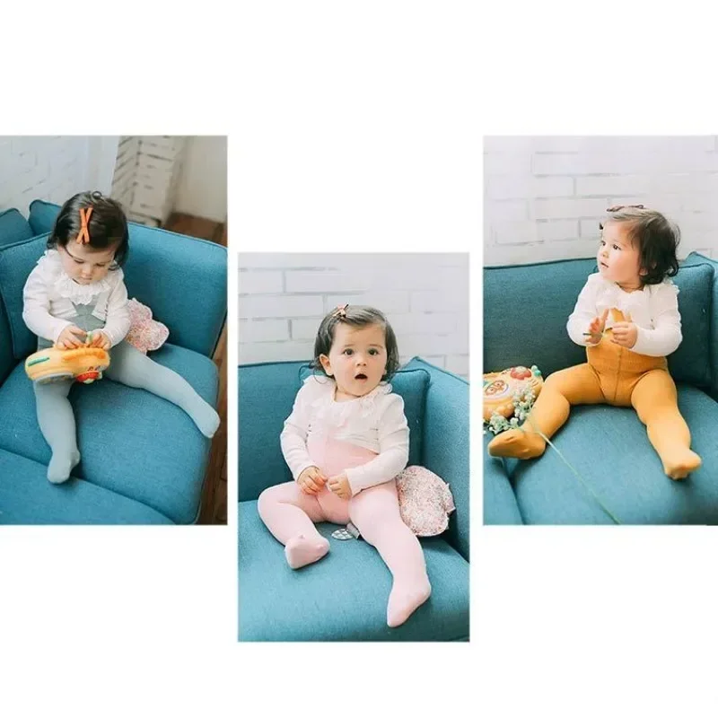 Breathable Infant Kids Suspender Pantyhose Spring Autumn Baby Girls Boys Cute Solid Color High Waist Bandage Overall Leggings