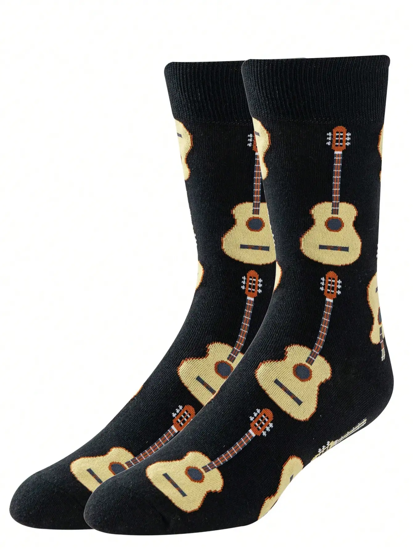 زوج واحد من الجوارب الممتعة بنمط الجيتار الكرتوني - جوارب كاجوال عصرية للجنسين للأنشطة الخارجية للرجال #1