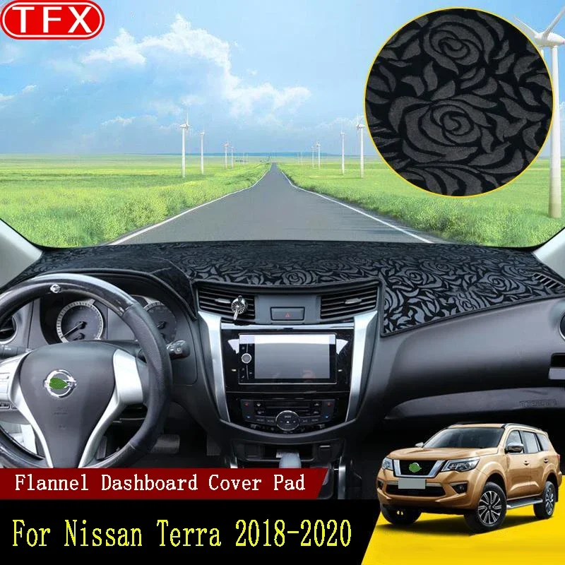 

Flannel Car Dashboard Cover Pad For Nissan Terra 2018 2019 2020 Anti-Slip Mat Sunshade Dashmat Protect Anti-Uv Carpet Dash