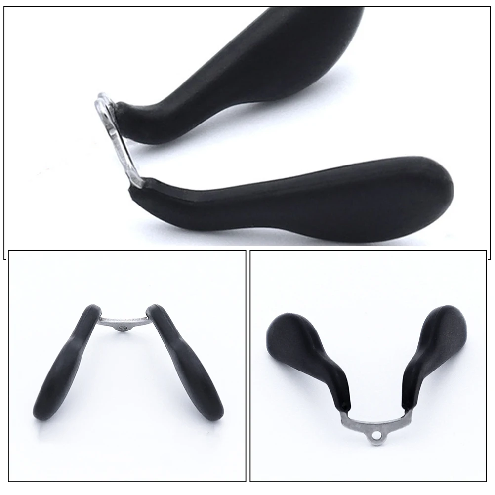 

2pcs Black Nose Pads Silicone Glasses Replacement Screw Cushion Metal Frames Reduce Burden Prevent Slipping Durable