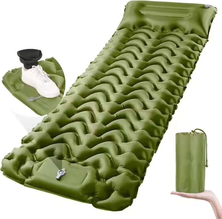

Factory Custom Camping Mat Inflatable air Mattress Sleeping Pad Foot Automatic Folding Portable Sleeping Mat