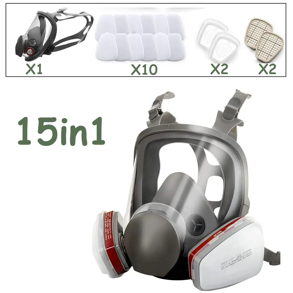 6800 Anti-Fog Gas Mask Full Face Industrial Painting Spraying Respirator Safety Work Filter Dust Proof Formaldehyde Protection