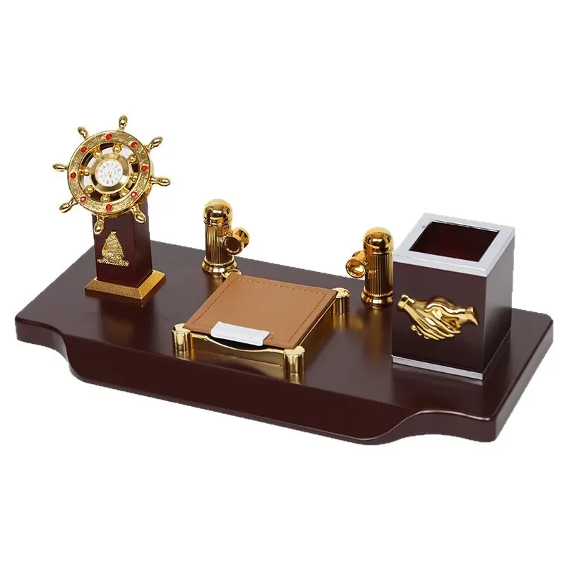 High-end European solid wood style, table with storage pen holder, desktop supplies, table practical gifts