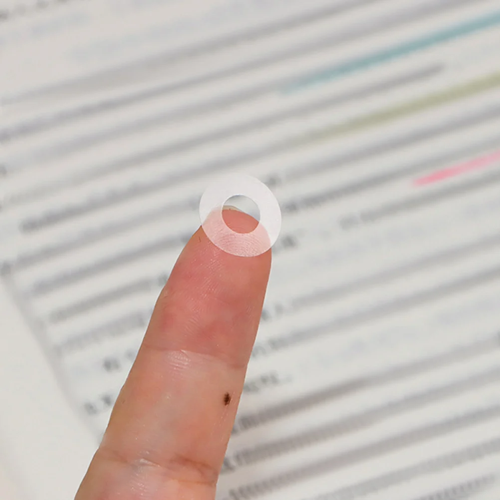 

12 Sheets Transparent Loose-leaf Protection Stickers Self-adhesive Hole Reinforcers Paper Punch PVC Binder Reinforcement Labels