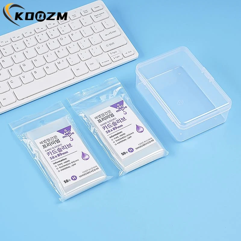 INS Transparent Plastic Storage Box Photocards Small Card Storage Box Desk Organizer Box Classification Box Stationery