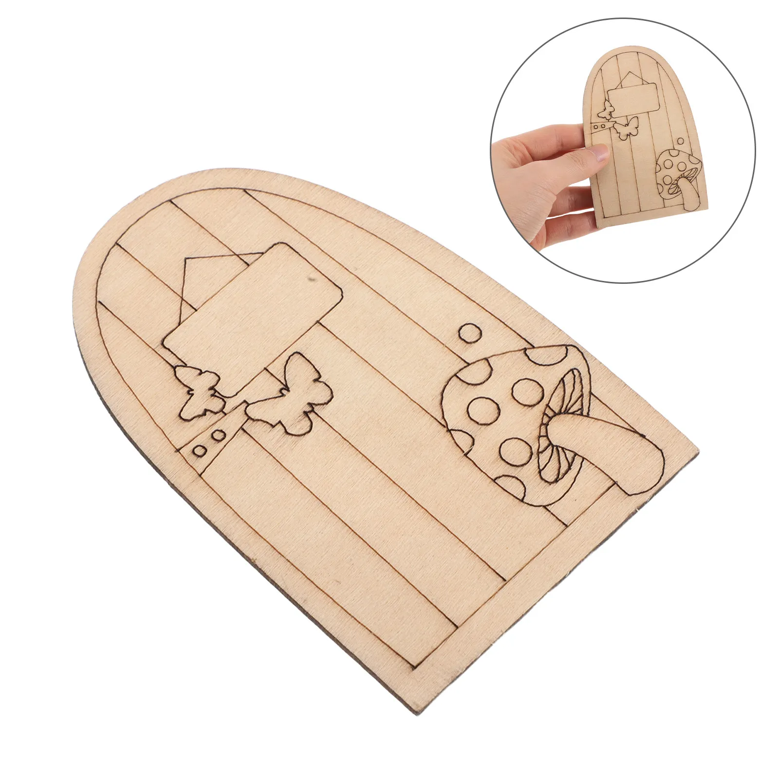 

50Pcs Fairy Door Set Mini Wooden Gnome Doors for Fairy Garden DIY Miniature Moss Landscape Decoration Accessories