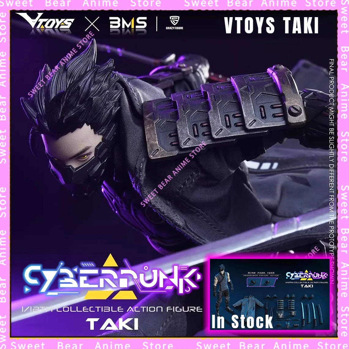 

В наличии VTOYS＆BMS TAKI VSD010 Cyberpunk Samurai: Такуми, фигурка 1/12, аниме-модель, модные игрушки, настольная кукла, коллекционные предметы