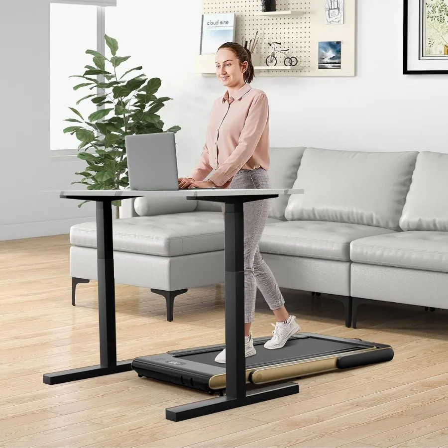 جهاز مشي 2 في 1 تحت المكتب مع شاشة LED تركيب مجاني، تطبيق ذكي وجهاز تحكم عن بعد، مكبر صوت بلوتوث قابل للطي وشركات #6