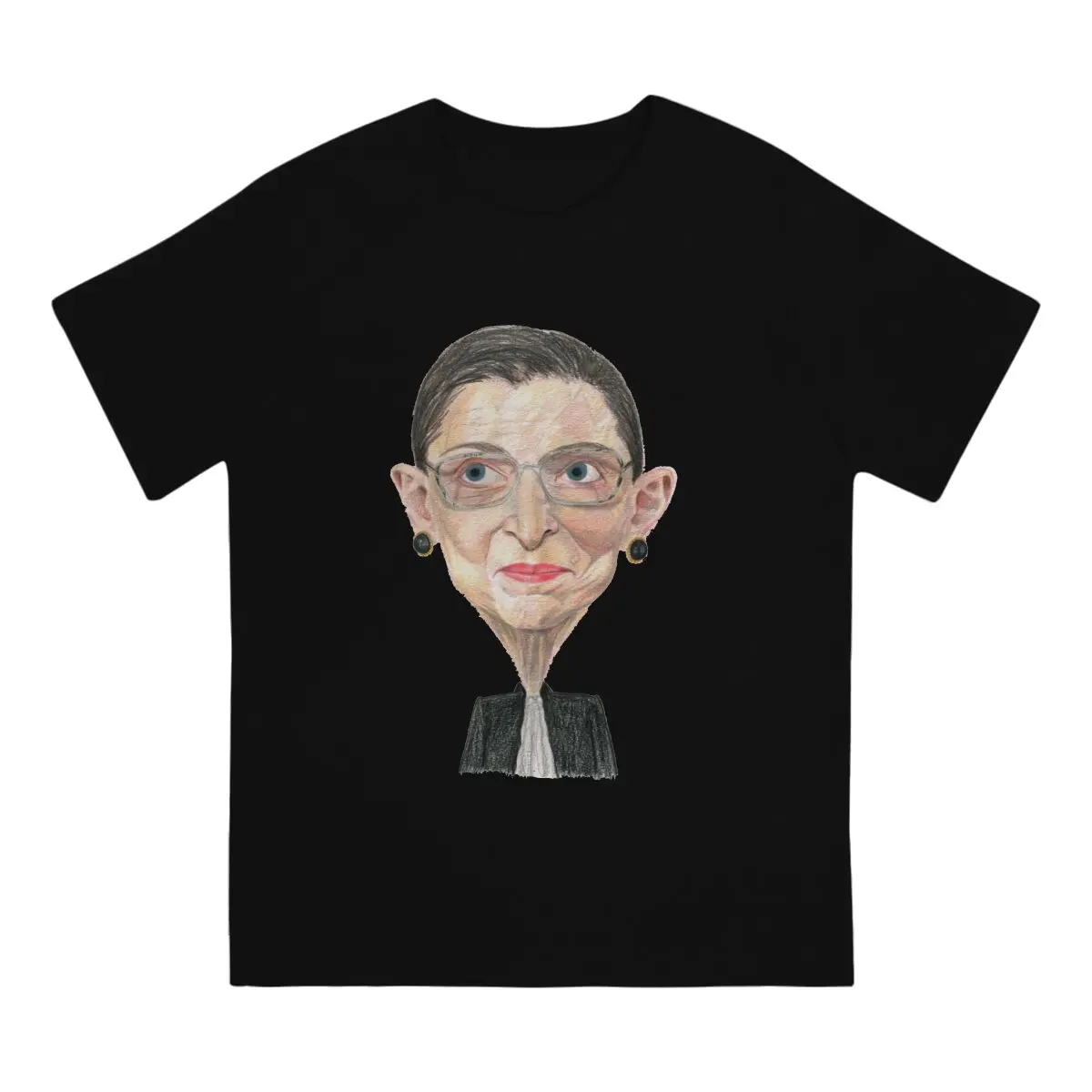 Cartoon Portraits  Men T Shirt Ruth Bader Ginsburg  American Jurist Second Female Justice Vintage Tee Shirt