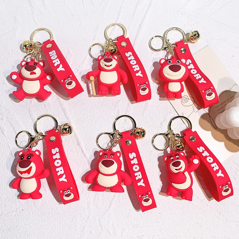 New Disney Keychains Toy Story Anime Keyring Kawaii Lotso Figurine Backpack Pendant Anime Trinkets Kids Gift Cute Car Key Chain