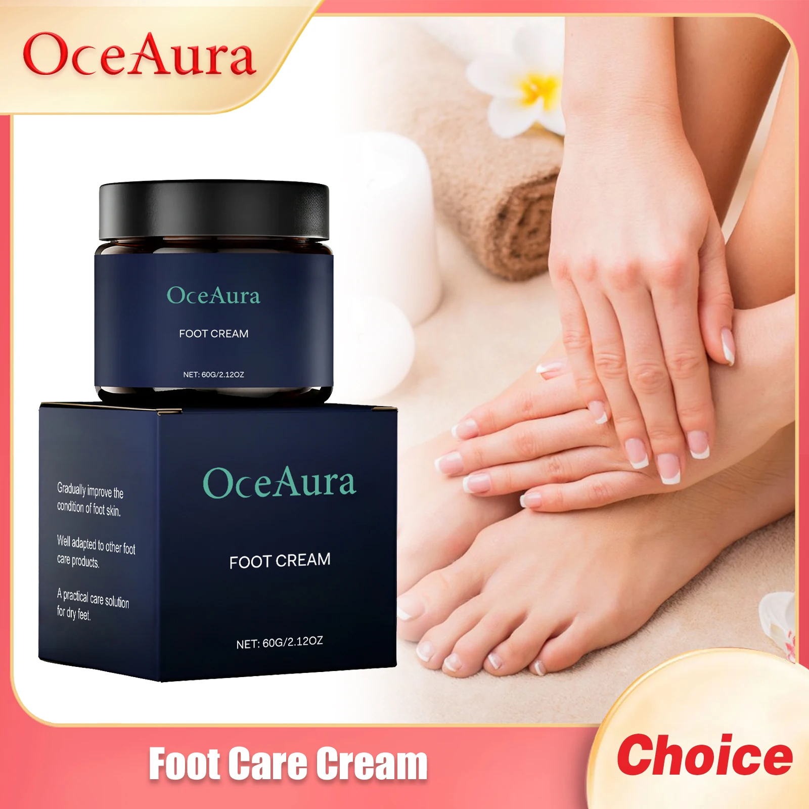 

OCEAURA Foot Moisturize Cream Deep Hydration Relieve Dryness Repair Cracked Skin Exfoliate Improve Roughness Foot Soothing Cream