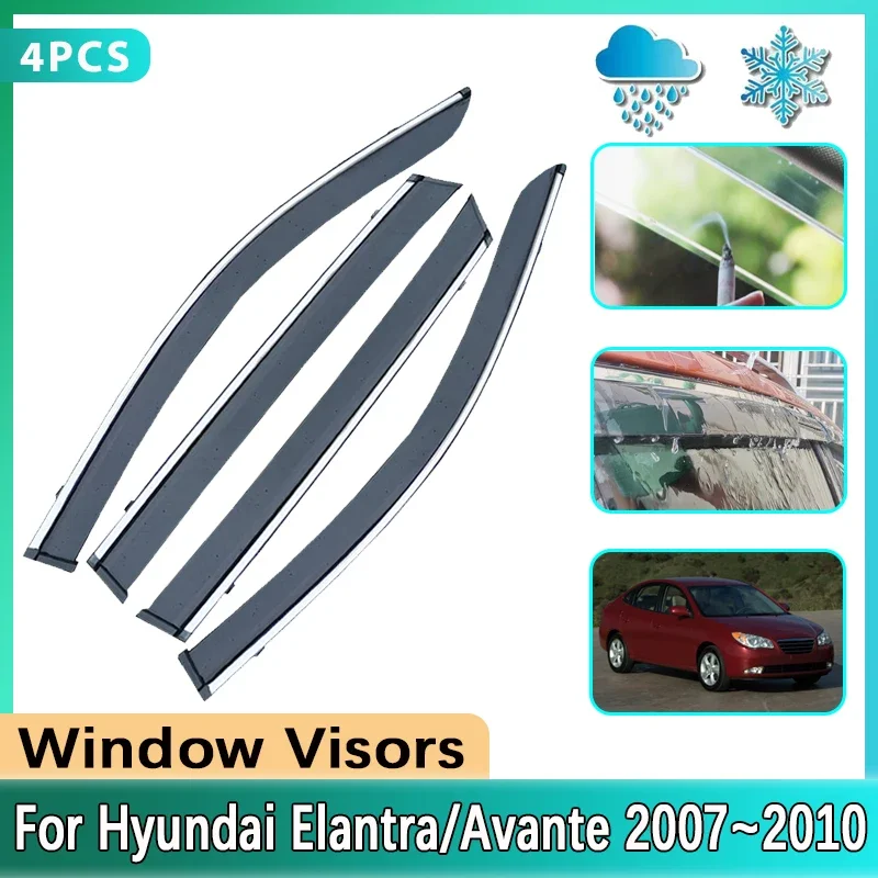 Car Side Window Visor For Hyundai Elantra Avante HD 2007~2010 Accessorie 2008 2009 Rain Sun Guard Cover Deflector Car Accessorie