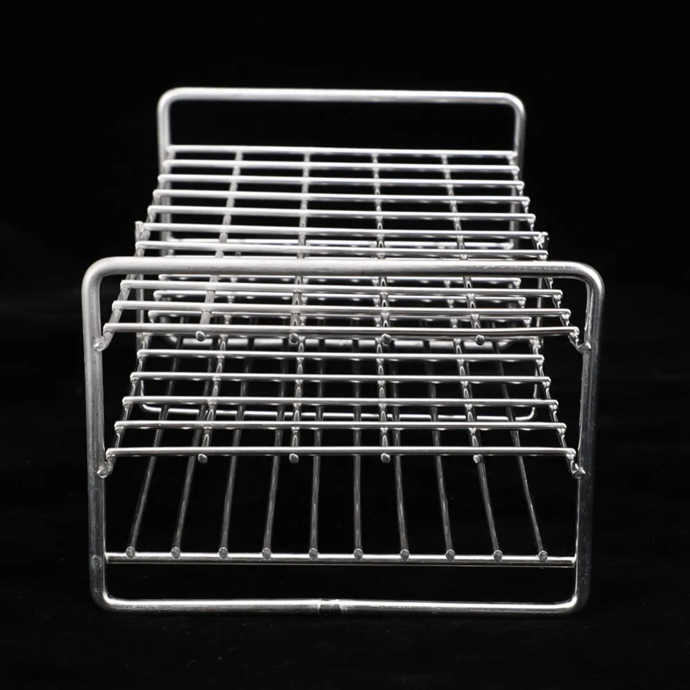 18.5mm 50 Holes Stainless Steel Wire Test Tube Rack 18.5mm Hole 50 Holes 50 Hole Test Tube Rack Square Hole Silver Tone