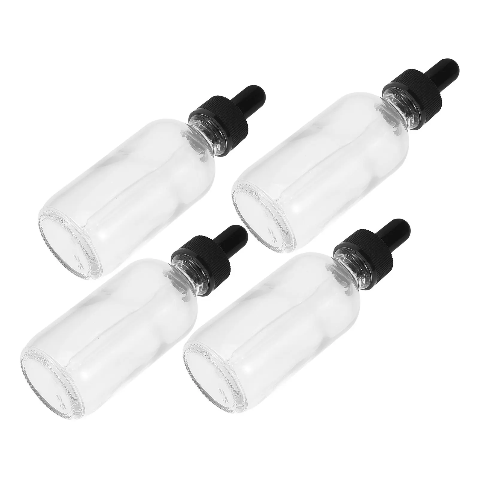 4Pcs Essential Oil Dropper Bottles Transparent Plastic Refillable Leakproof Bottles Perfect for Travel Aromatherapy Massage Hair