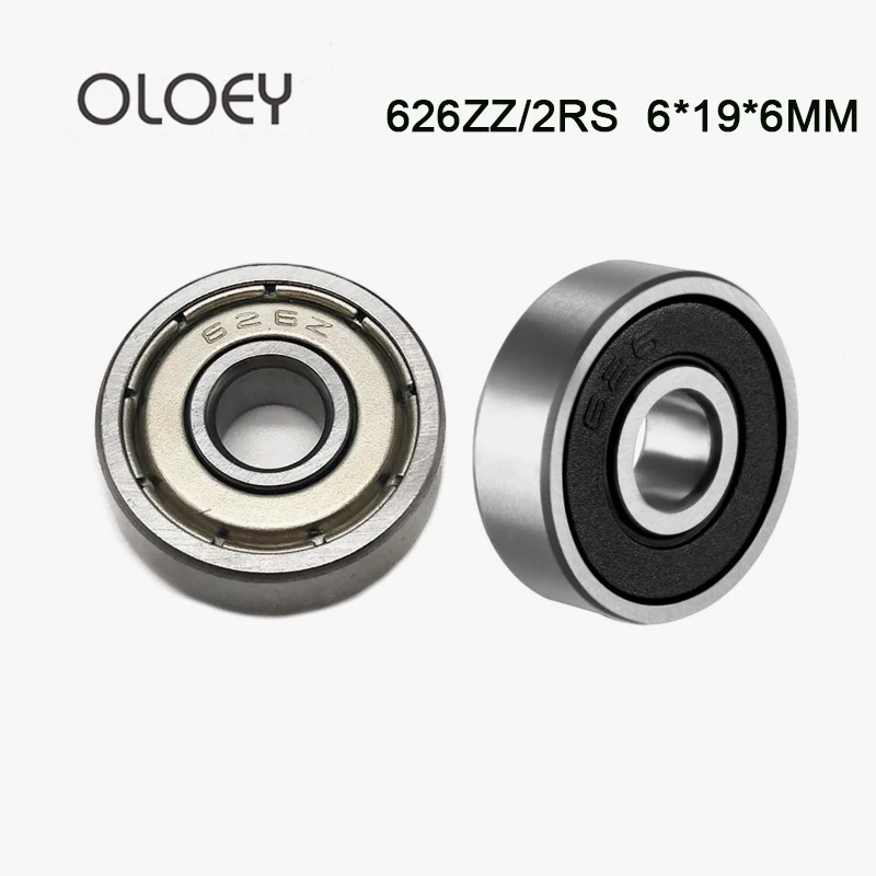 Free Shipping High Quality 626ZZ/2RS Bearing ABEC-1 (5PCS) 6x19x6 mm Rubber Cover Sealed 626-2RS Ball Bearings 626 RS / 2RS